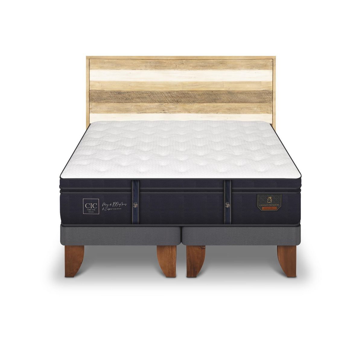 CIC - Cama King Europea Loira Blanco