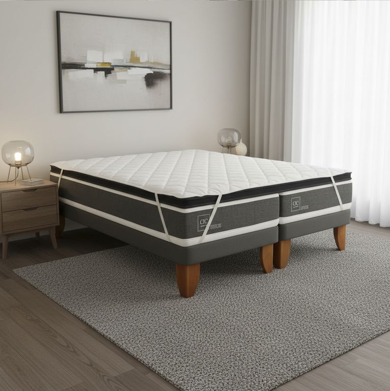 Duplex Cama Europea King Europea Ortopedic Blanco