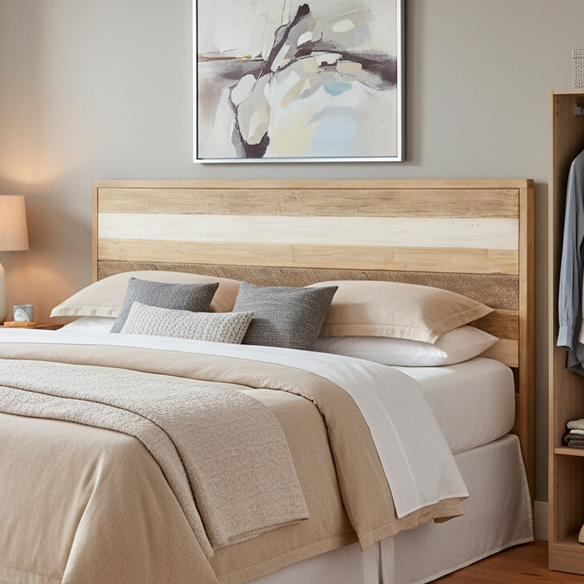 CIC - Respaldo King Loira Gris/beige/blanco