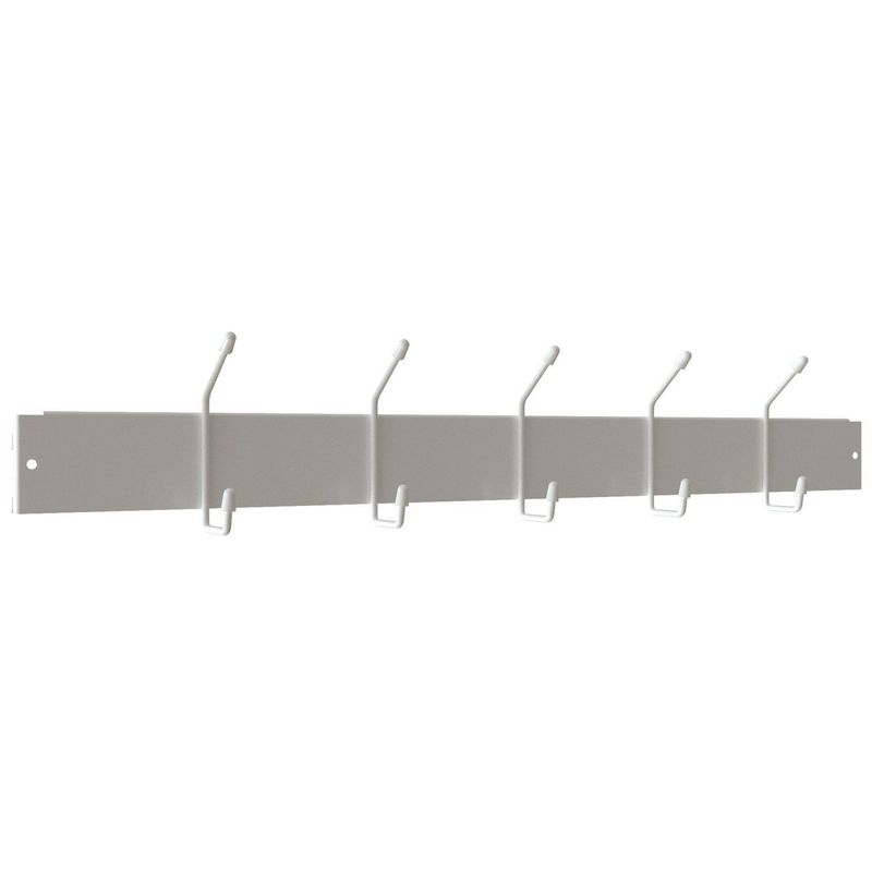 DUCASSE - Percha 5 Ganchos para Pilar Ranurado Metal Blanco