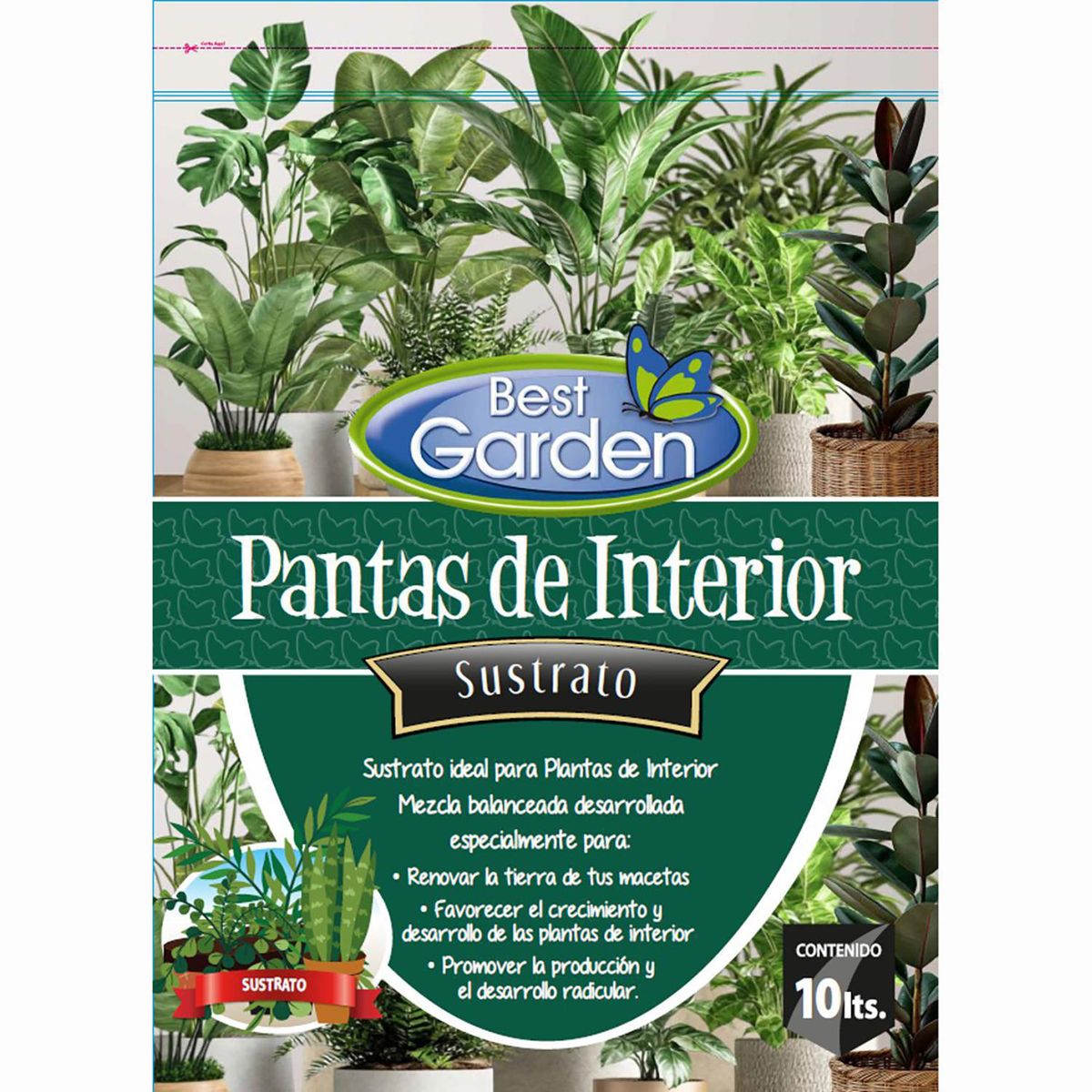 BEST GARDEN - Sustrato Específico para Plantas de Interior 10 Litros