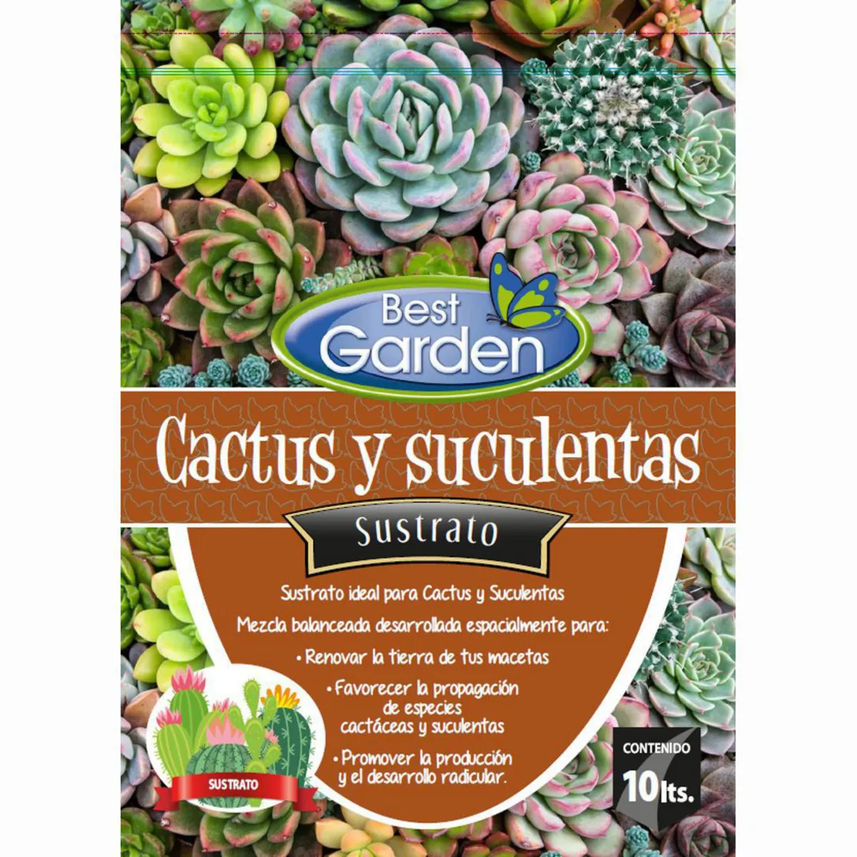 BEST GARDEN - Sustrato Específico para Cactus y Suculentas 10 Litros