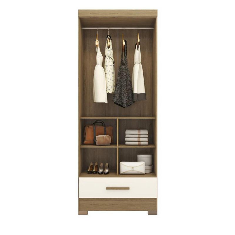 ALTAVISION - Closet Versatil 1 Cajón(es) 4 Repisa(s) 84x217x46.5 cm Café blanco