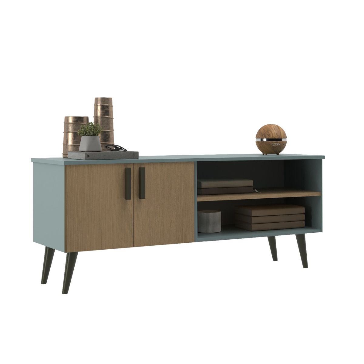 ONESSTA - Rack TV 50 " Catar Café grafito 123x51x36 cm