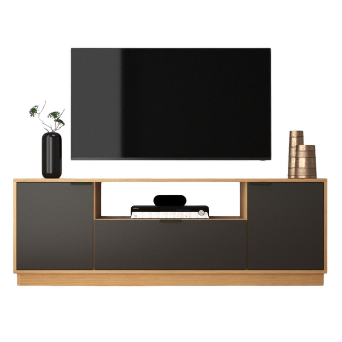 ONESSTA - Rack TV 65 " Paris Café grafito 150x56x38 cm