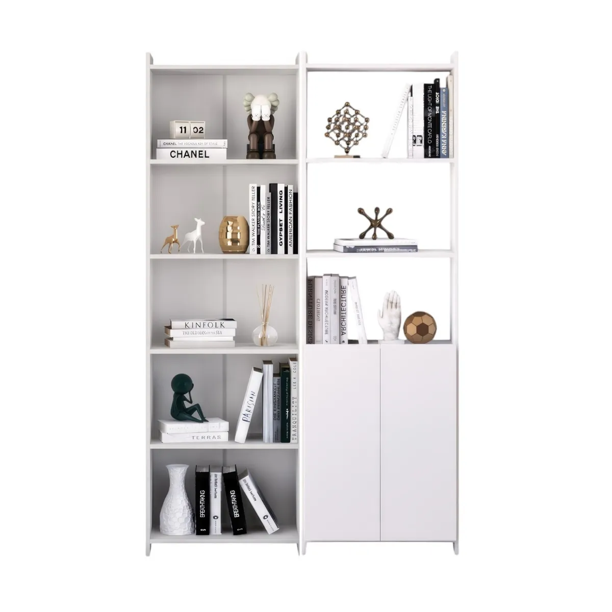 ONESSTA - Combo 2 Libreros MDP 5 Nivel(es) 114x183x30 cm Blanco