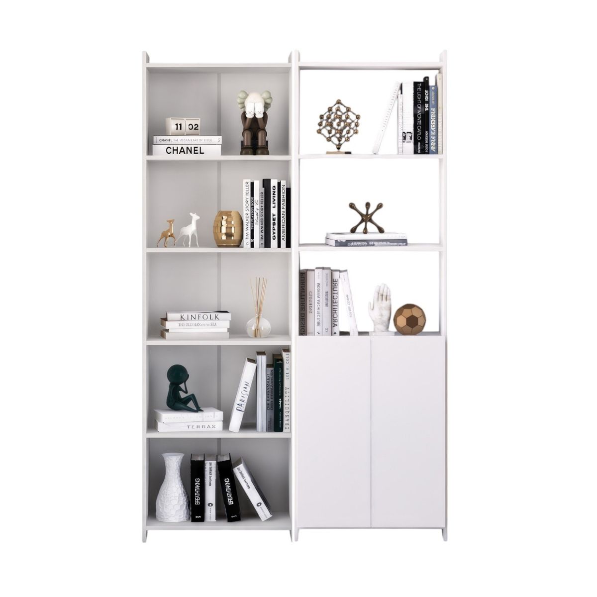 ONESSTA - Combo 2 Libreros MDP 5 Nivel(es) 114x183x30 cm Blanco