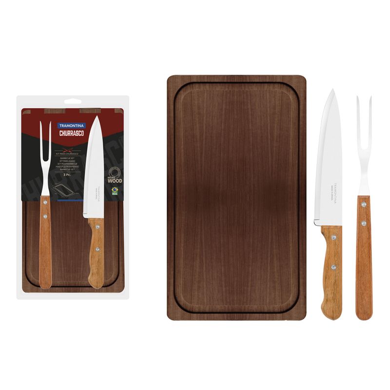 TRAMONTINA - Kit para asado 3 piezas churrasco
