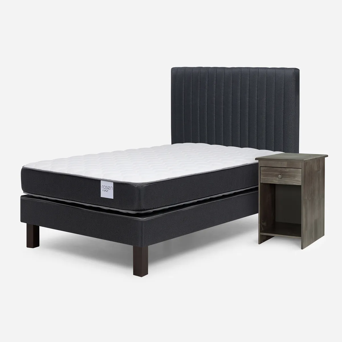 ROSEN - Cama 1.5 plazas Europea Wave Grafito