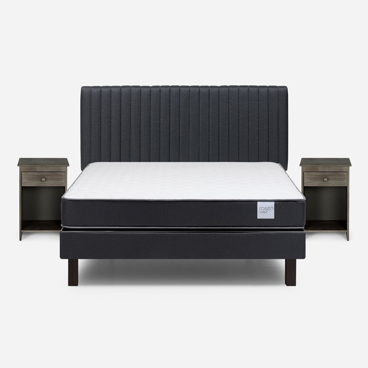 ROSEN - Cama 2 plazas Europea Wave Grafito