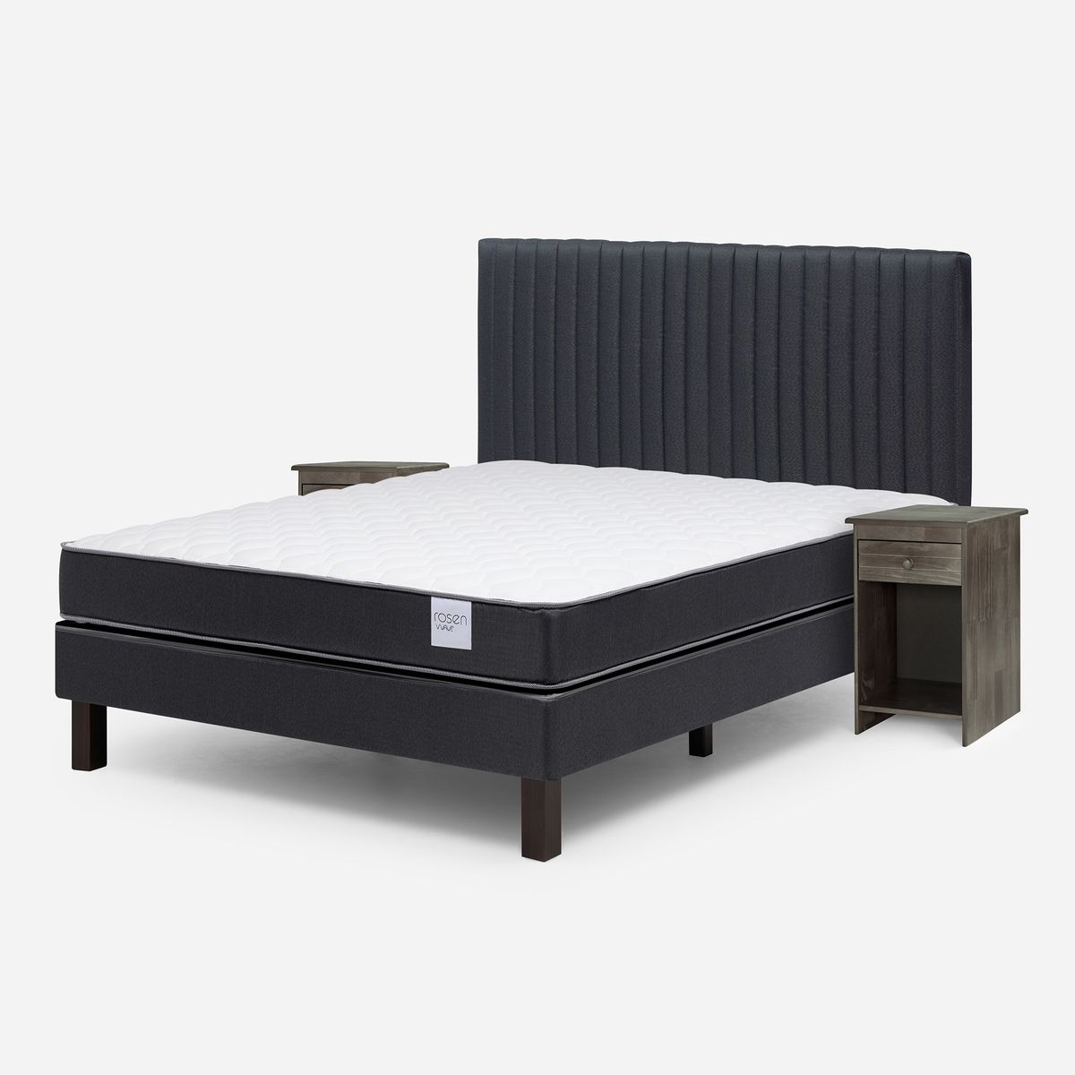 ROSEN - Cama 2 plazas Europea Wave Grafito