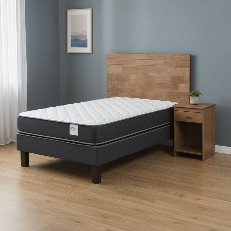 ROSEN Cama 1 Plaza Europea Wave + Respaldo + Velador