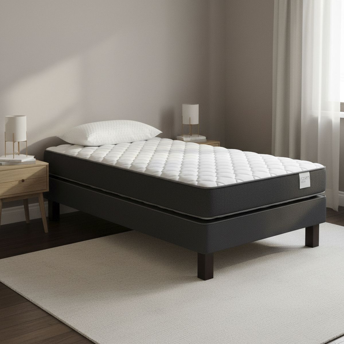 ROSEN - Cama 1 plaza Europea Wave Gris