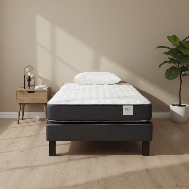 ROSEN Cama 1.5 plazas Europea Wave Gris