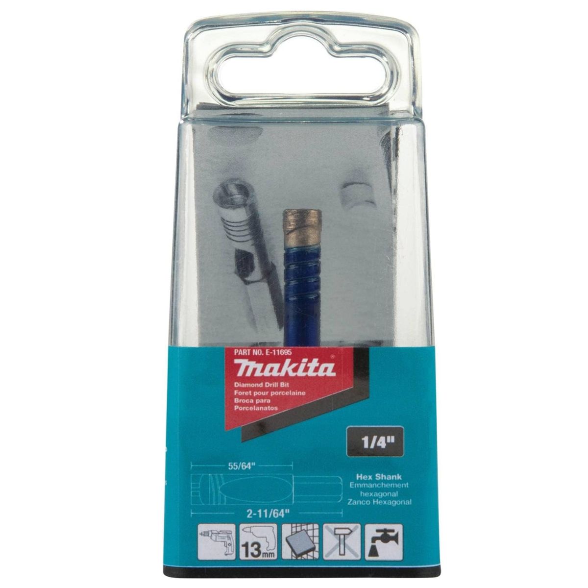 MAKITA - Broca 1/4" Porcelanato/Humedo