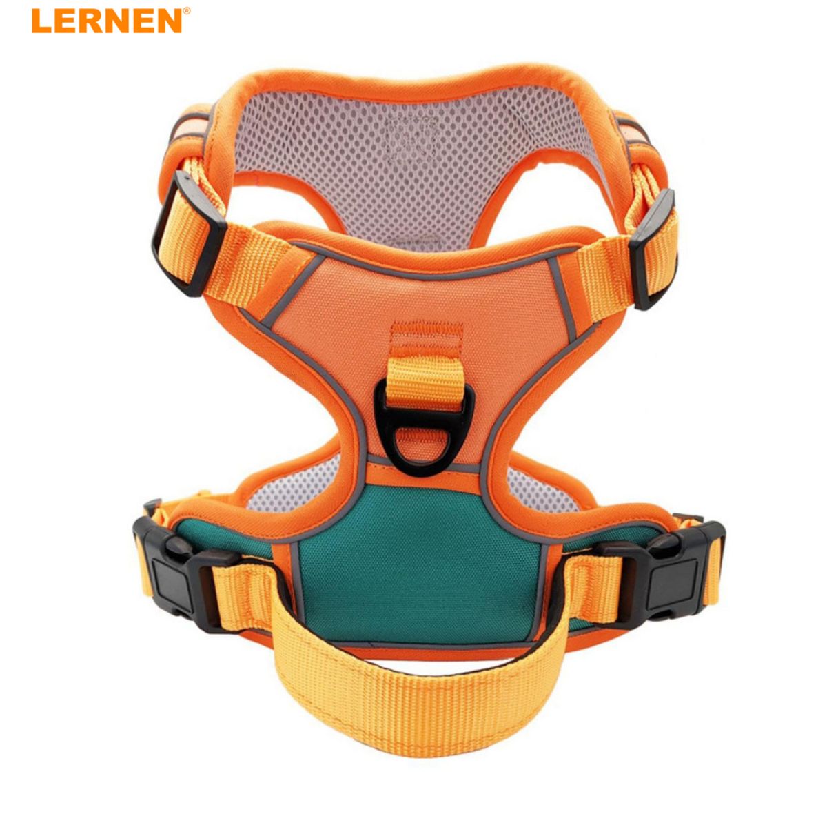 LERNEN - Arnes reflectante anti tirones naranjo talla XL