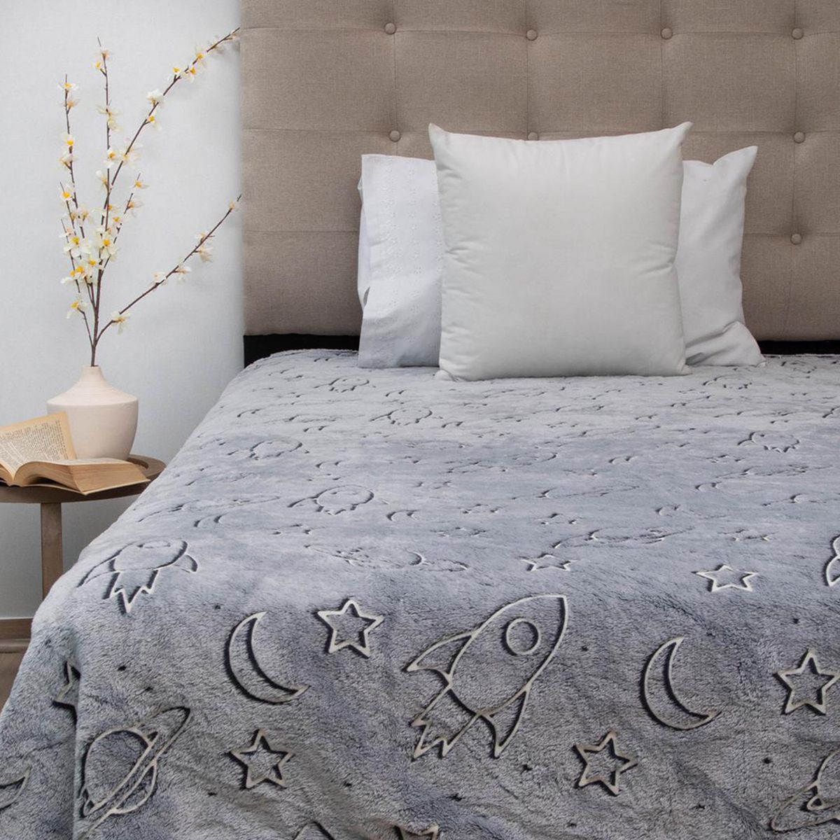 DORAL - Frazada Deluxe 1.5 plazas Gris Claro