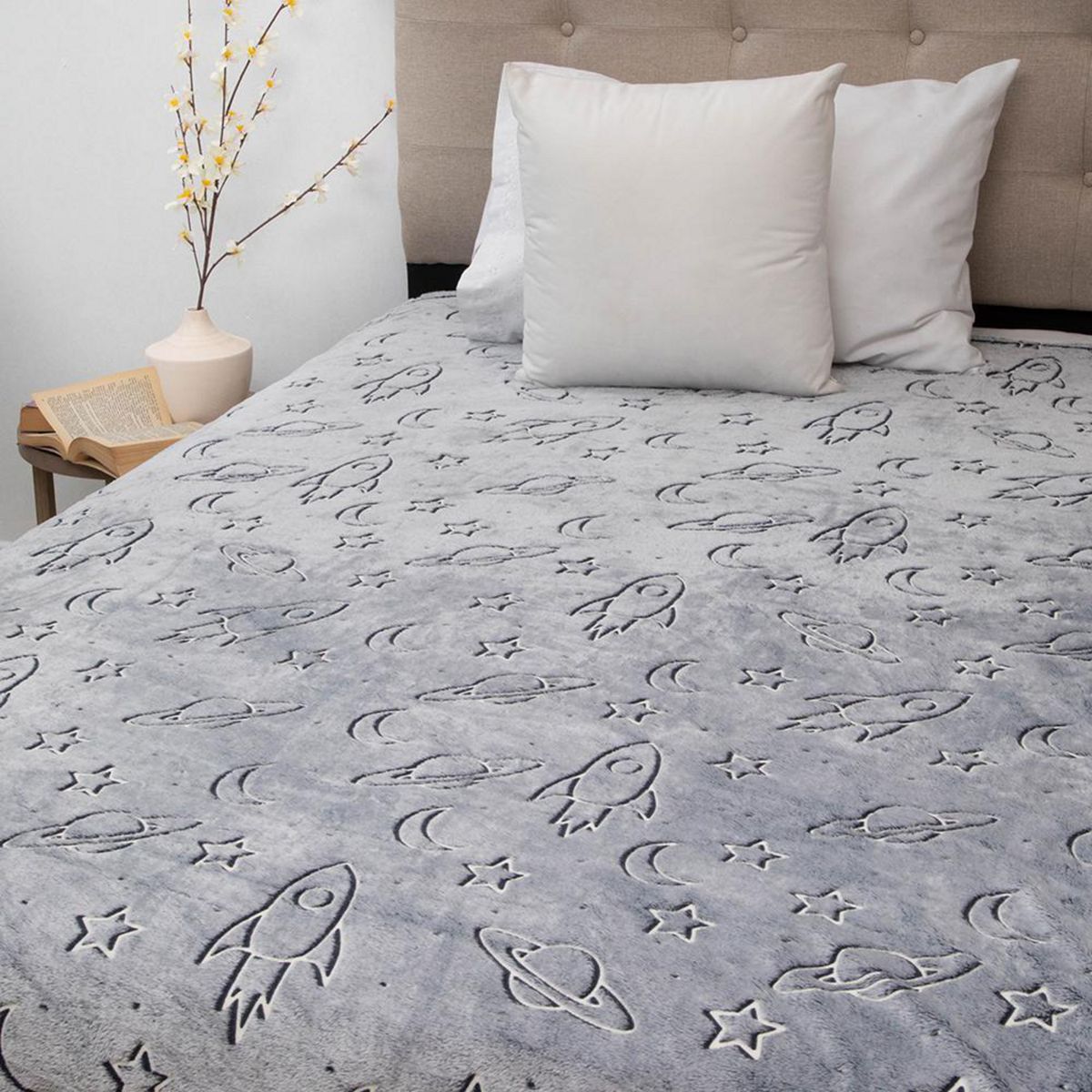 DORAL - Frazada Deluxe 1.5 plazas Gris Claro