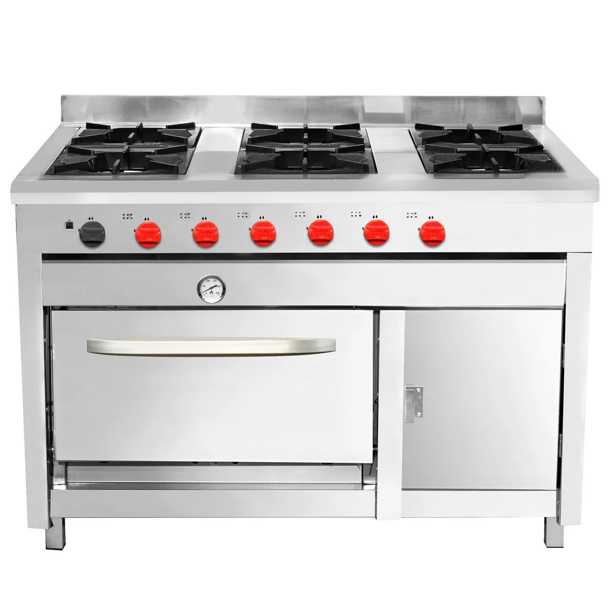 VENTUS - Cocina 6 Platos Gas Licuado Inox Mate