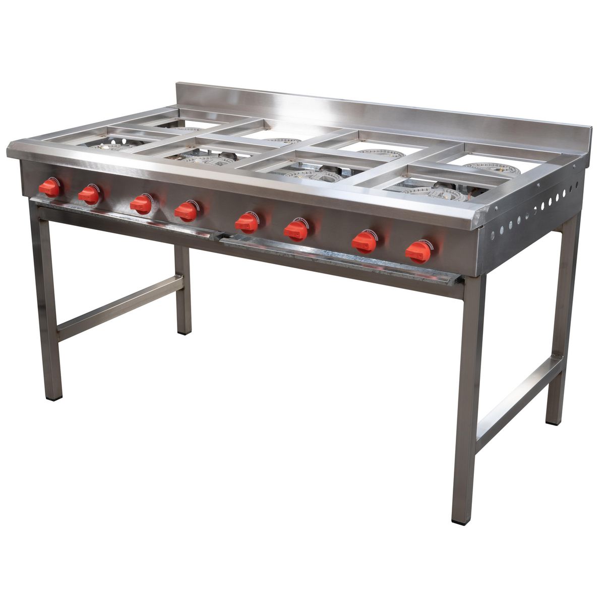 VENTUS - Anafe 8 Quemadores Gas Licuado Inox