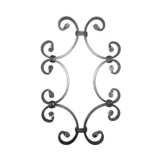 ARTEFERRO - Apliqué decorativo en fierro forjado para barra cuadrada, diseño 6 rizos 38x23 cm