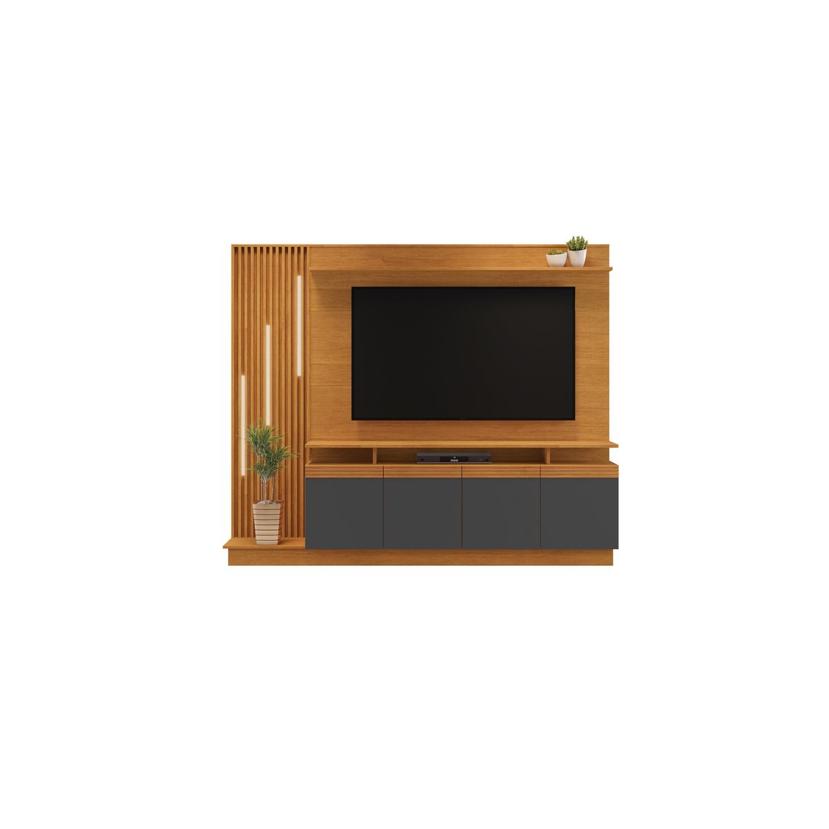 DI PORETTI - Home TV 65 " Absoluto Café/Gris 200x189x43.5 cm