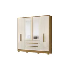 DI PORETTI - Closet 3 Puerta(s) 2 Cajón(es) 2 Repisa(s) 216x222x48 cm Café