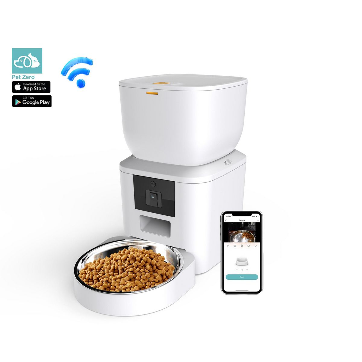 LERNEN - Comedero automático Wifi con camara negro