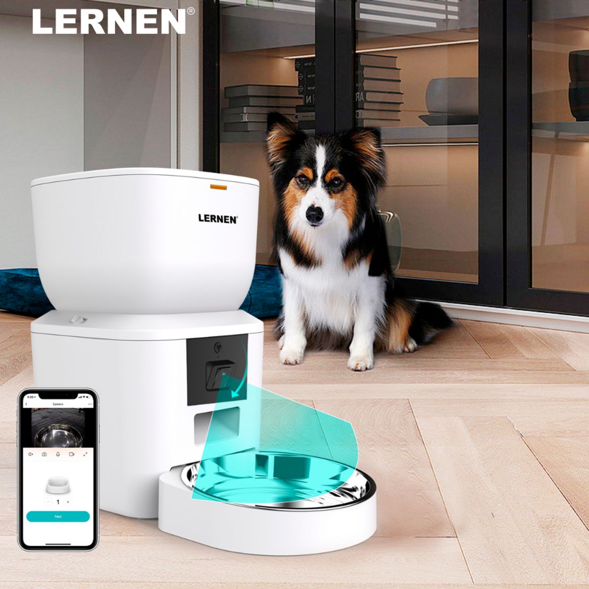 LERNEN - Comedero automático Wifi con camara negro