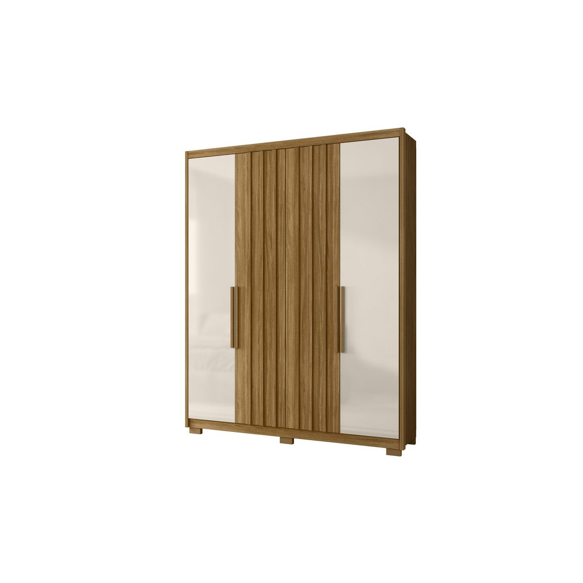 DI PORETTI - Closet 4 Puerta(s) 3 Cajón(es) 5 Repisa(s) 176x230x56 cm Café/blanco