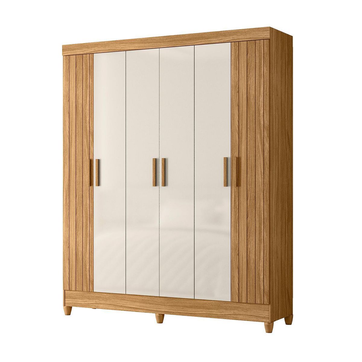 DI PORETTI - Closet 6 Puerta(s) 2 Cajón(es) 3 Repisa(s) 165x204x47 cm Café/blanco