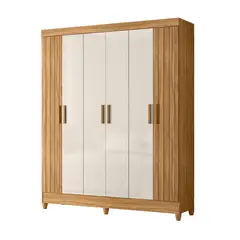 DI PORETTI - Closet 6 Puerta(s) 2 Cajón(es) 3 Repisa(s) 165x204x47 cm Café/blanco