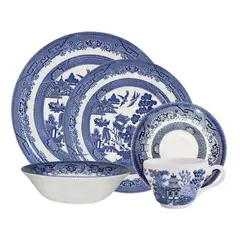 CHURCHILL - Juego de Loza 20 Piezas Cerámica Willow Blue