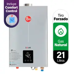 RHEEM - Calefón Gas Natural 21 Litros Tiro Forzado Ionizado
