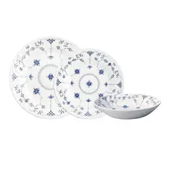 CHURCHILL - Juego de Loza 12 Piezas Cerámica Finlandia Blanco/azul