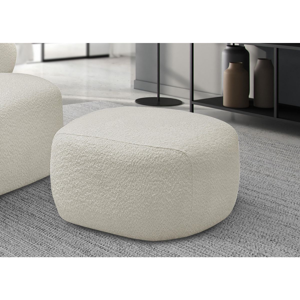 AMUV - Puff tela Chandon beige