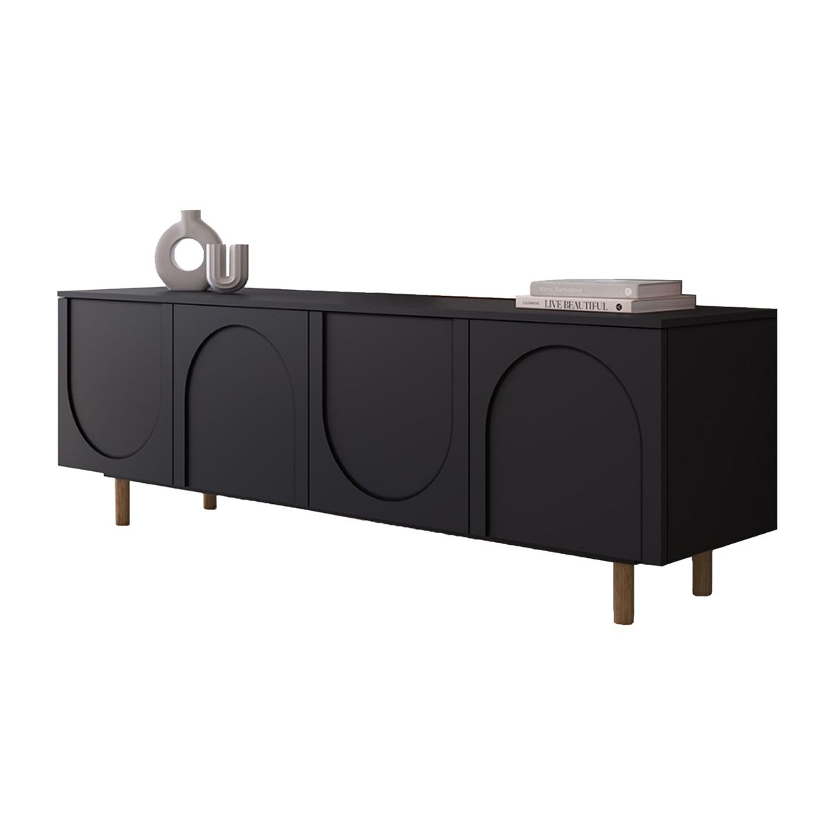 AMUV - Rack 75 " Arcos Negro 180x74.5x45 cm