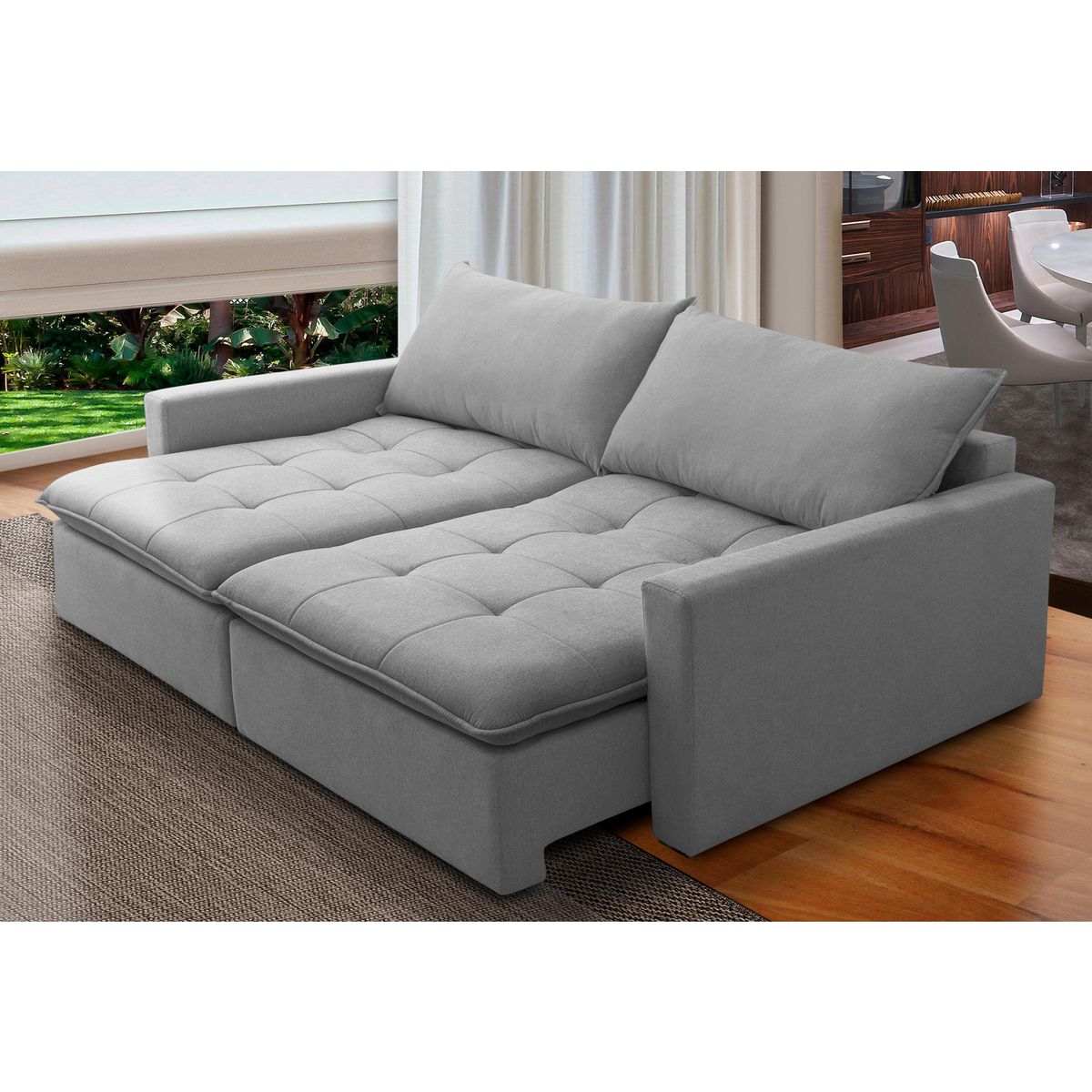 AMUV - Sofá cama Capri Gris 208x120x95 cm