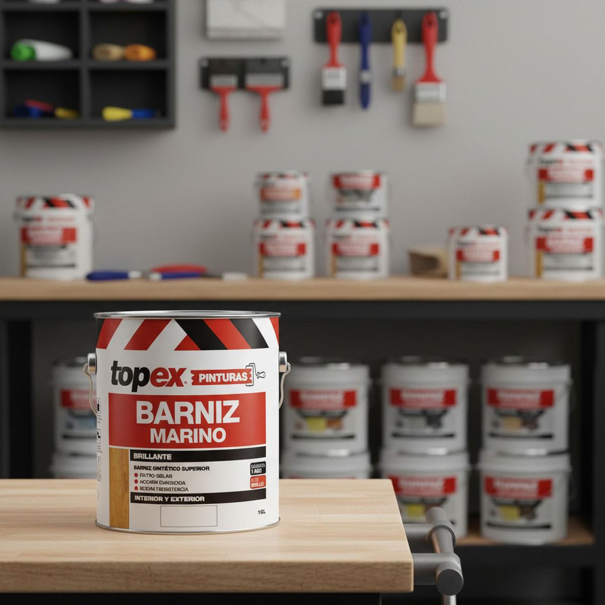 TOPEX - Barniz Marino Brillante 0.25 galón(es) Maple