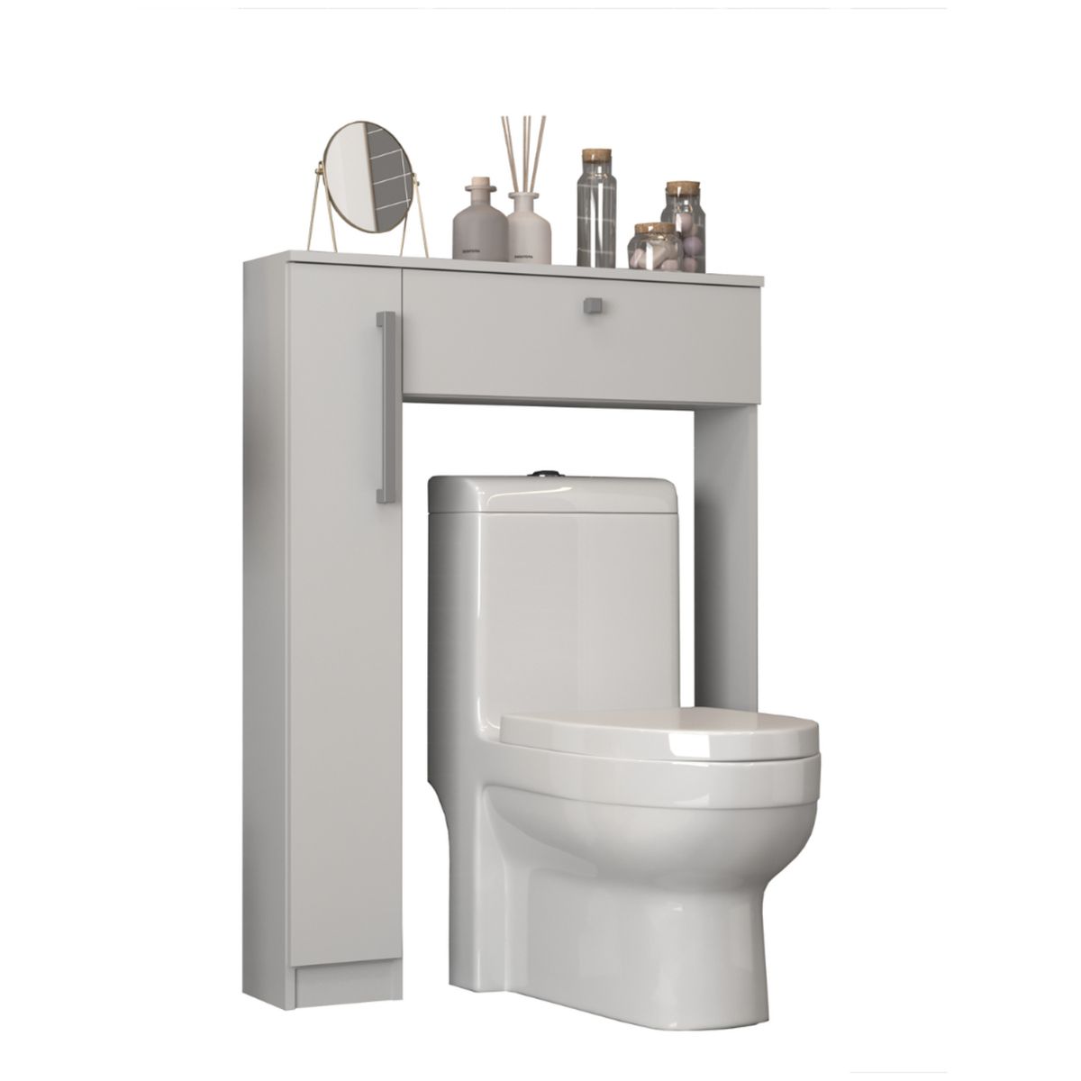 MOBILFRANK - Mueble Organizador Baño MDP 1 Nivel(es) 80x108x17 cm Blanco