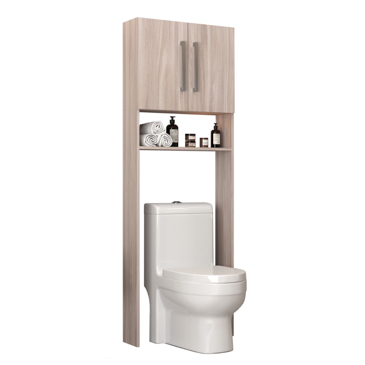 MOBILFRANK - Mueble Organizador Baño MDP 2 Nivel(es) 60x180x20 cm Beige Malbec
