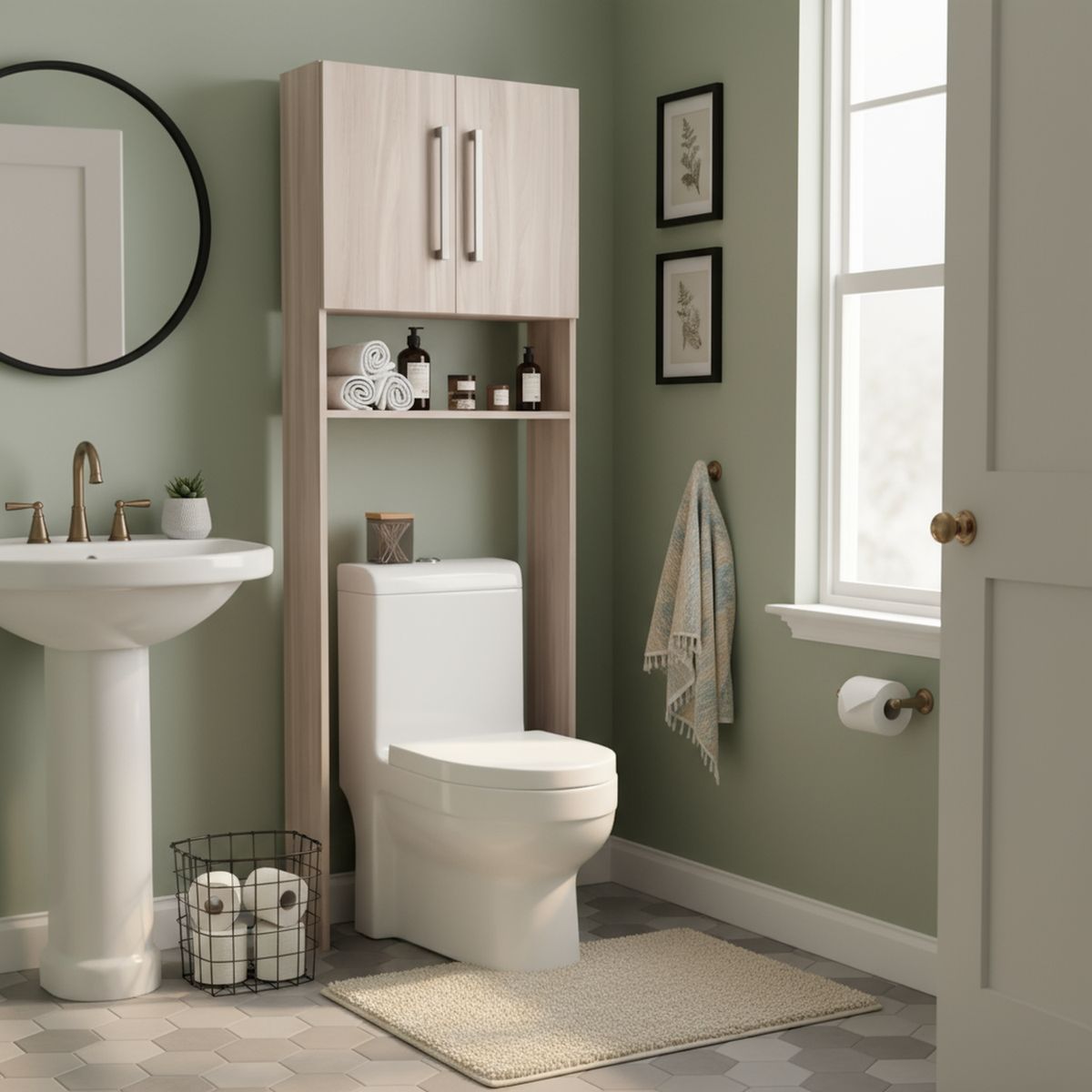 MOBILFRANK - Mueble Organizador Baño MDP 2 Nivel(es) 60x180x20 cm Beige Malbec