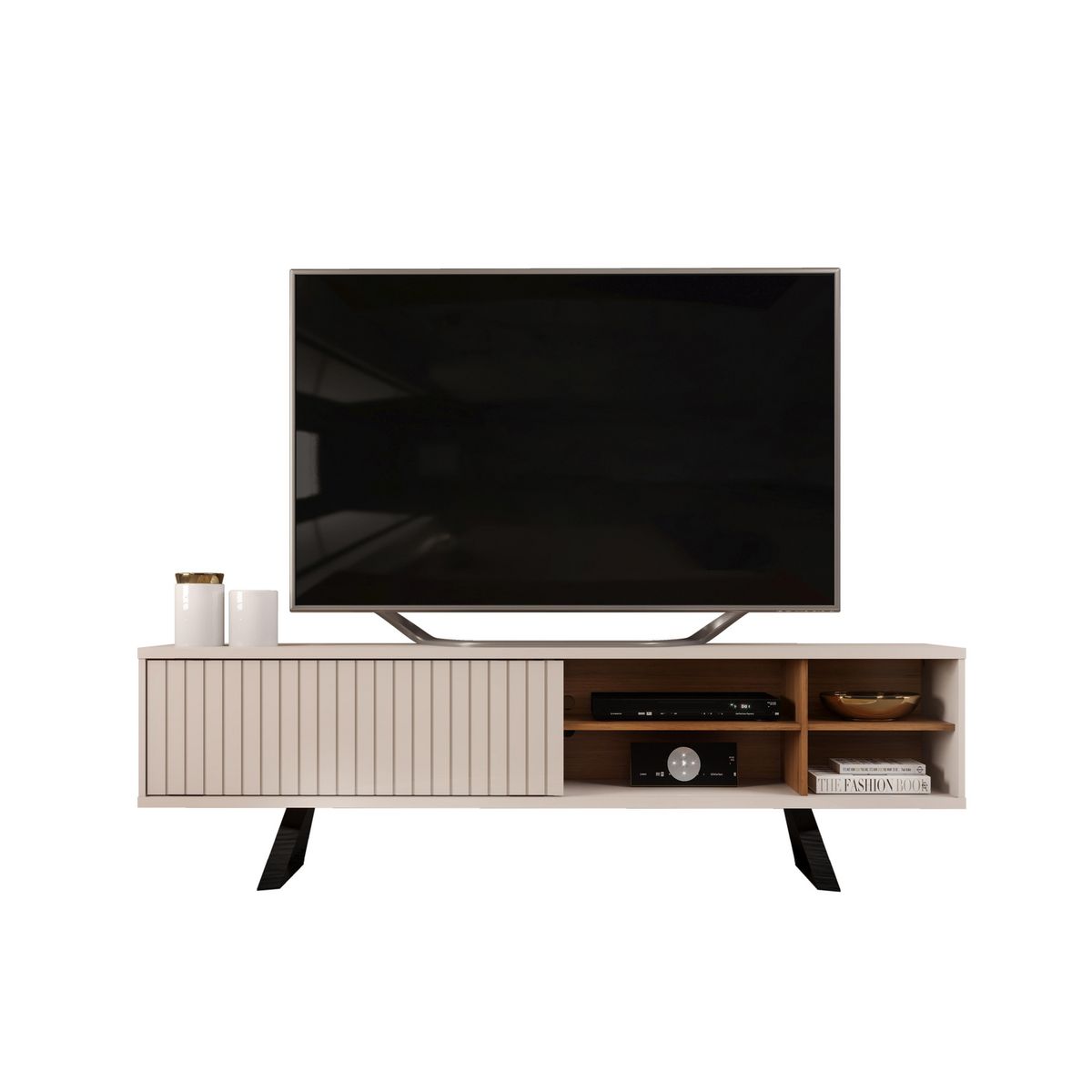 ALTAVISION - Rack TV 70 " Ives Blanco Off/Café 200x56x35.8 cm
