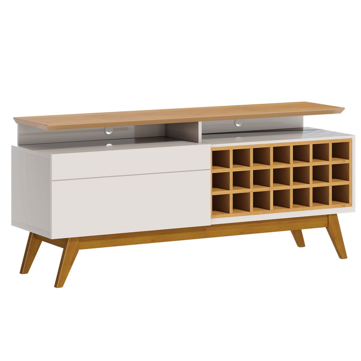 ALTAVISION - Rack TV 60 " Classic Ad 1,4 Blanco/Café 146x63.5x40 cm