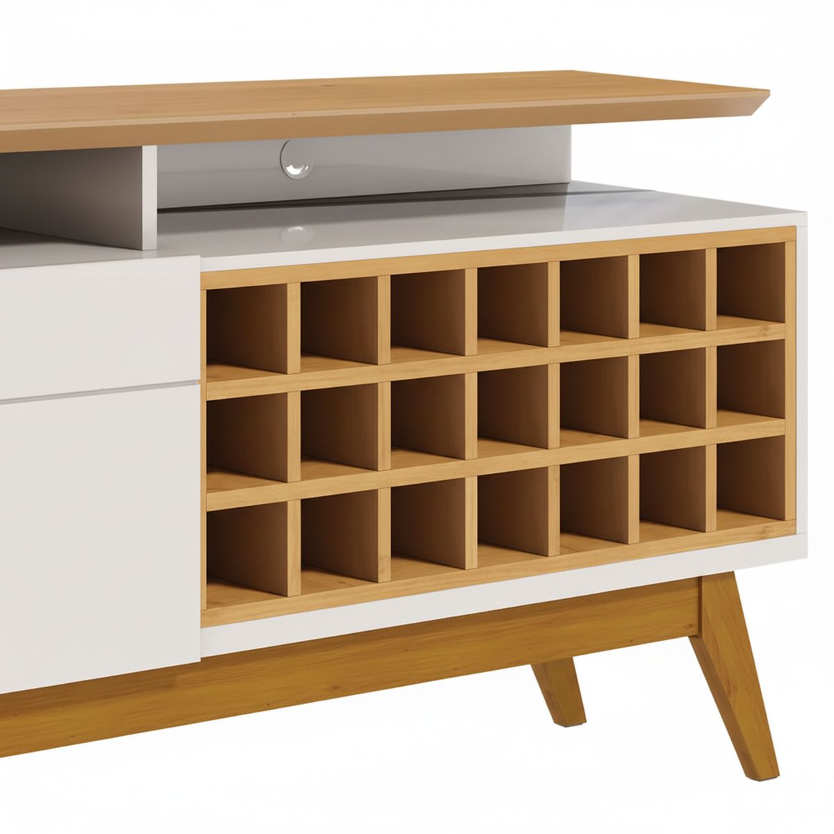 ALTAVISION - Rack TV 60 " Classic Ad 1,4 Blanco/Café 146x63.5x40 cm