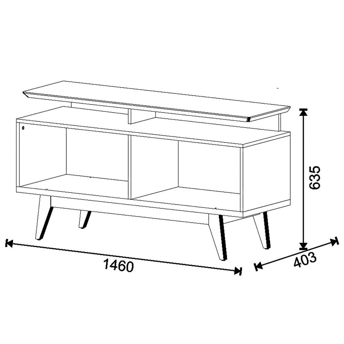 ALTAVISION - Rack TV 60 " Classic Ad 1,4 Blanco/Café 146x63.5x40 cm
