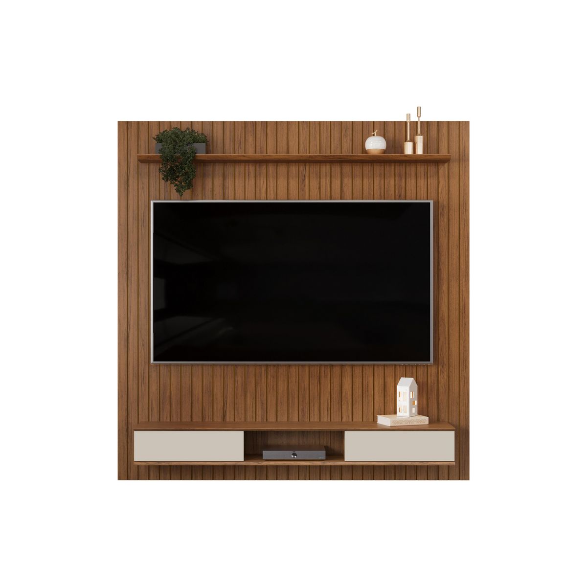 ALTAVISION - Panel TV 70 " Lexus Frej Café/Blanco Off 179x183x29.5 cm