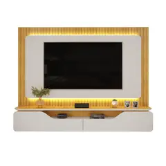ALTAVISION - Panel TV 70 " Treviso Bali Gris Perla/Café 210x180x32.5 cm