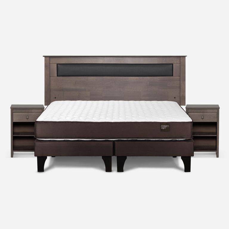 ROSEN Cama King Europea Ergo T + Respaldo + 2 Veladores