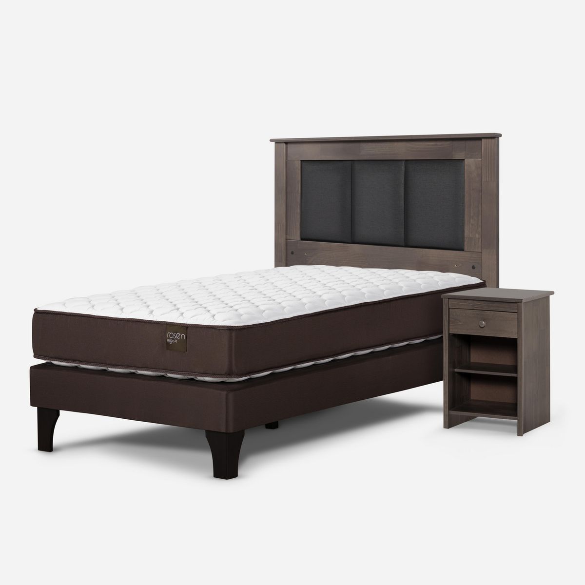 ROSEN - Cama 1 Plaza Europea New Ergo T + Respaldo + Velador